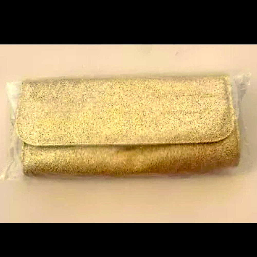 ☀️BARE MINERALS☀️ GLITTER SPARKLING MAGNETIC ENVELOPE CLUTCH PURSE NWT🪩